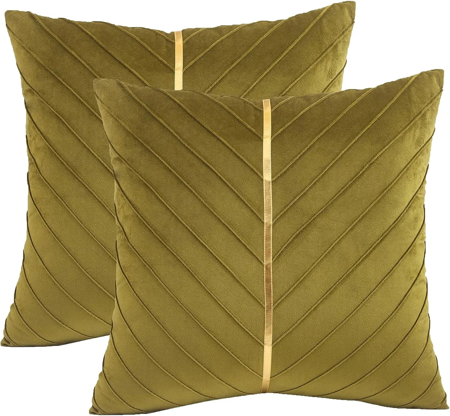 2x Velvet Gold Lined Cushion Covers