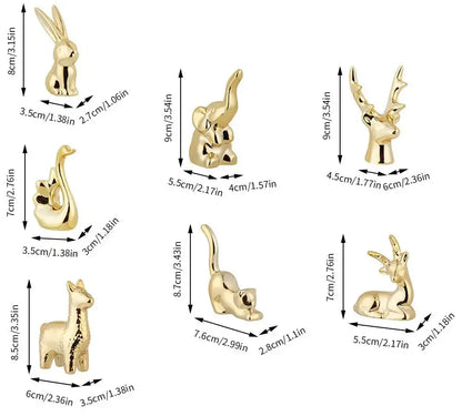 Cute Gold Animal Miniatures