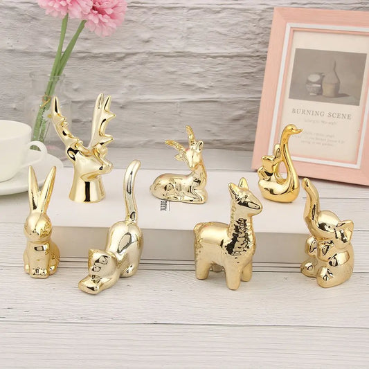 Cute Gold Animal Miniatures