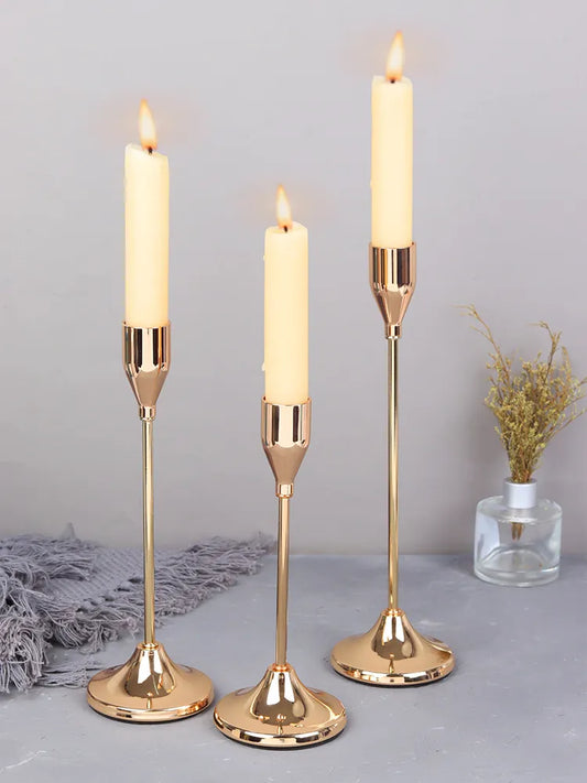 European Style Gold Candle Holder Set