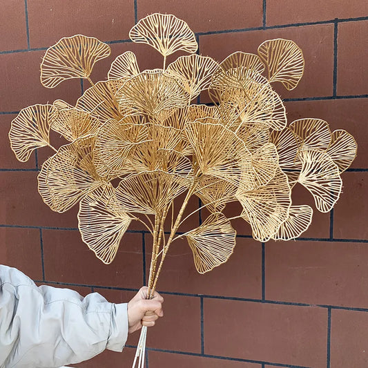 Fan Leaf Gold Artificial Eucalyptus