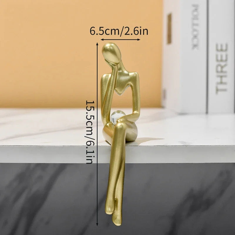 Gold Abstract Thinker Ornament