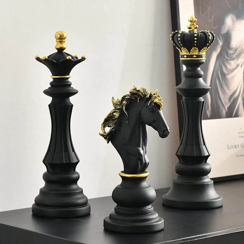 Gold Chess Piece Set Ornaments