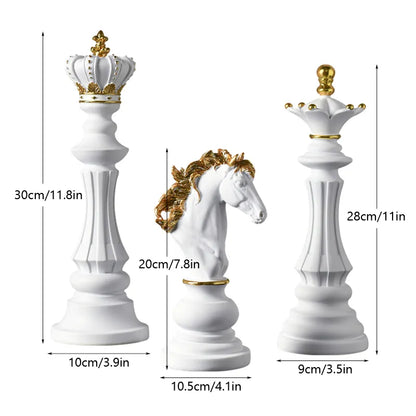 Gold Chess Piece Set Ornaments