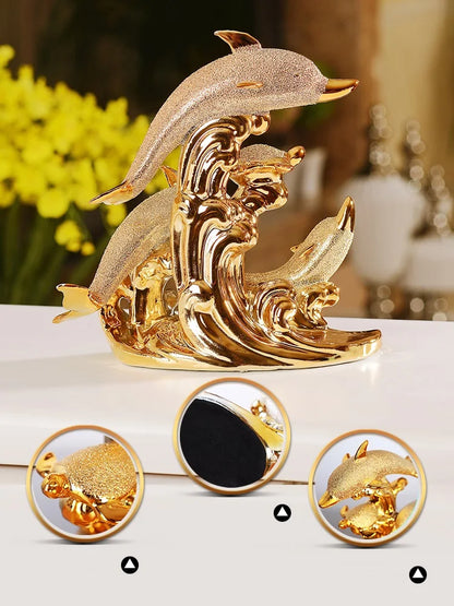 Gold Dolfin Glitter Ornament