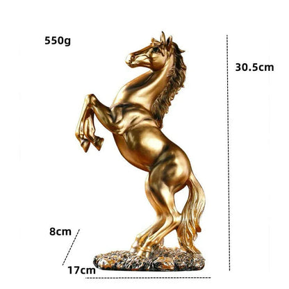 Gold Resin Horse Sculpture
