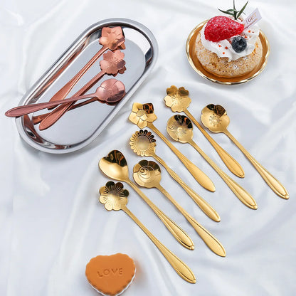 Golden Flower Spoon Set