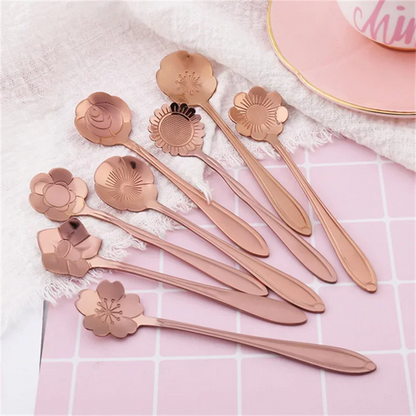 Golden Flower Spoon Set