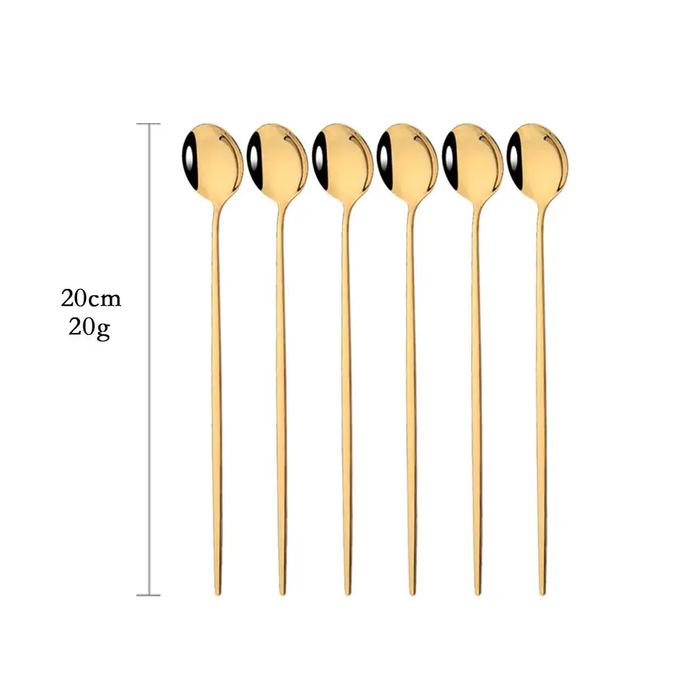 Long Gold Stirring Spoon Set