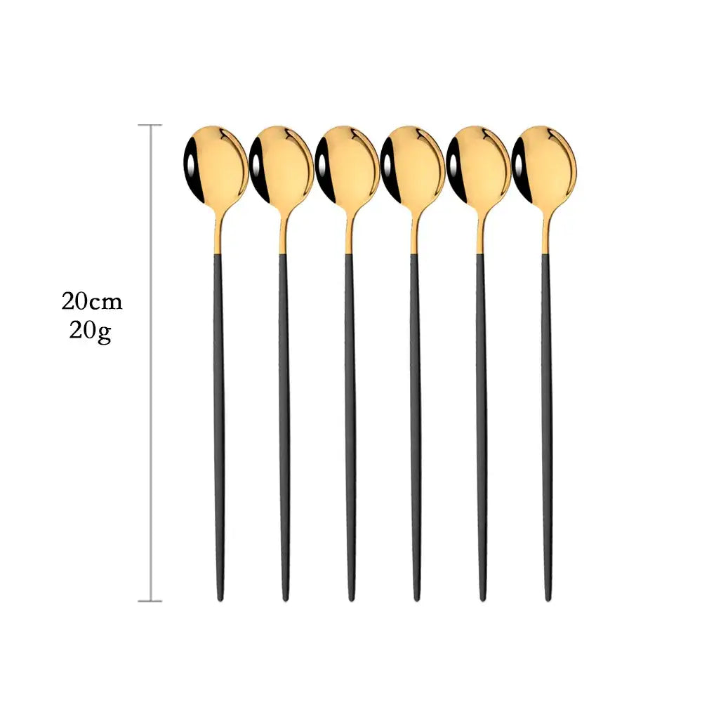 Long Gold Stirring Spoon Set