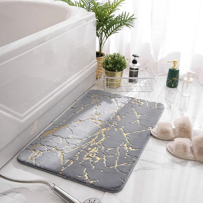 Luxury Gold Marble Bathroom Mat