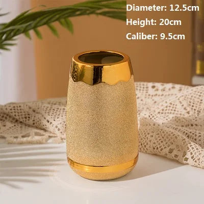 Luxury Gold-Plated Ceramic Vase