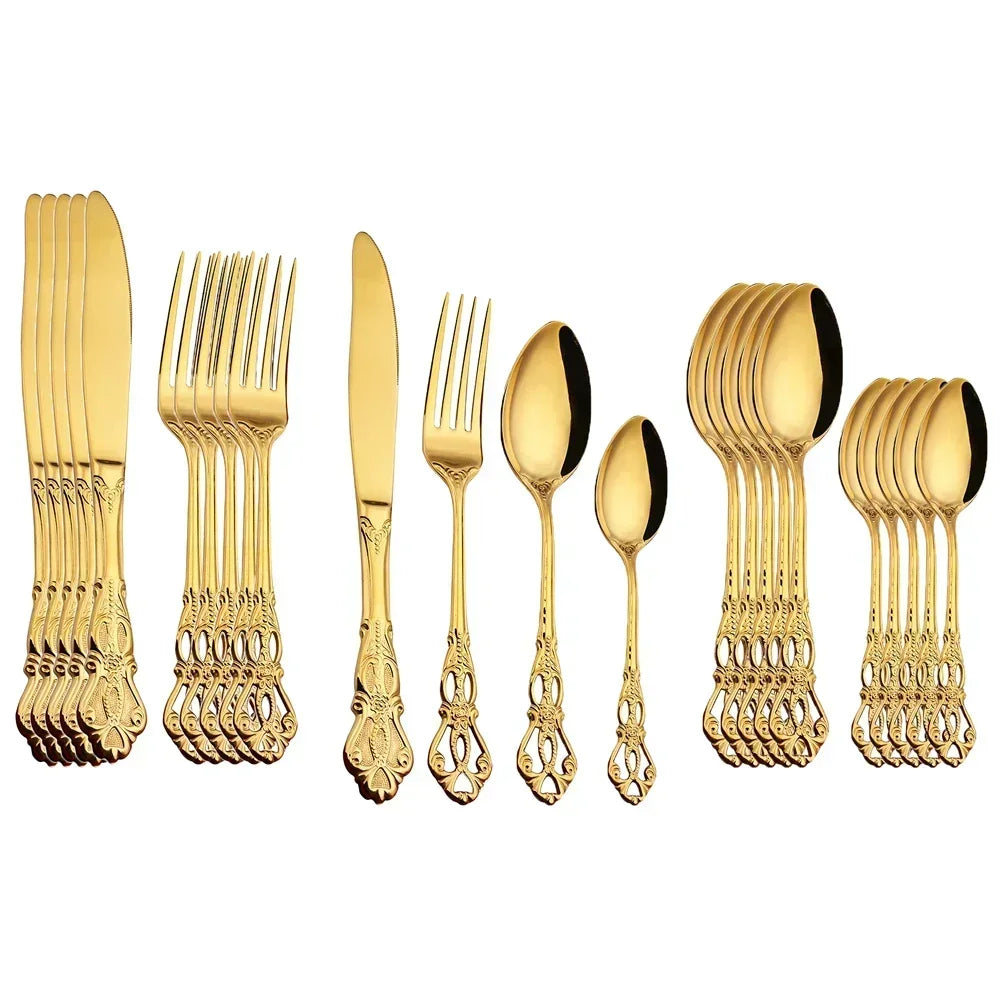 Luxury Gold Stainless Steel Cutlery Set