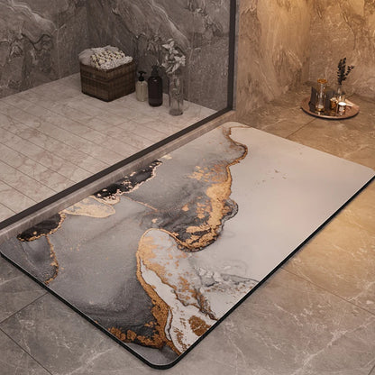 Marble Paint Splash Design Bathroom Mats