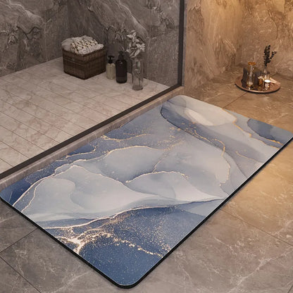 Marble Paint Splash Design Bathroom Mats