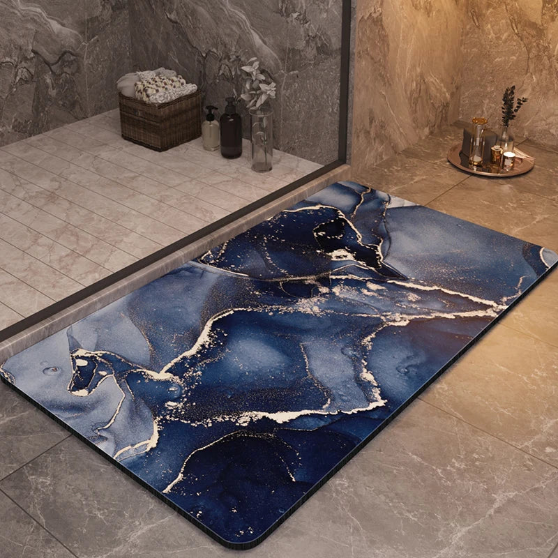 Marble Paint Splash Design Bathroom Mats