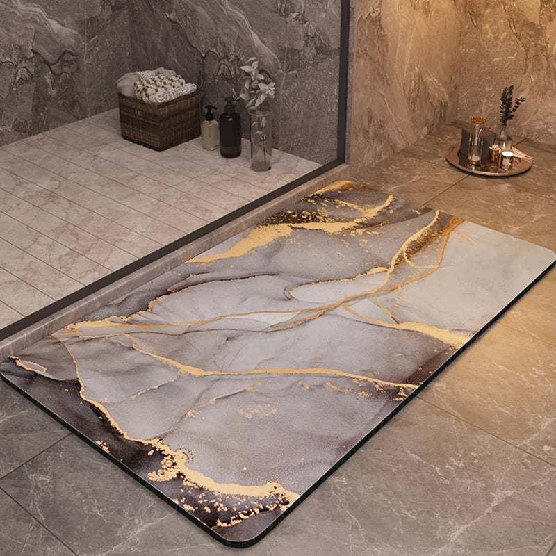 Marble Paint Splash Design Bathroom Mats