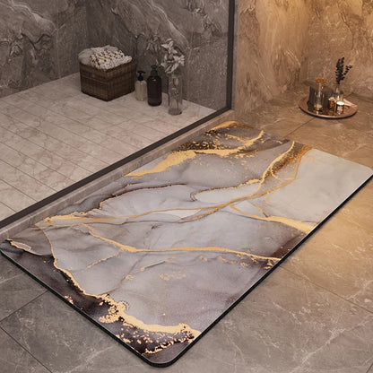 Marble Paint Splash Design Bathroom Mats