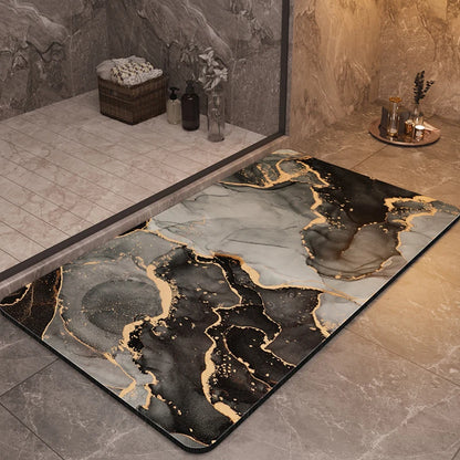 Marble Paint Splash Design Bathroom Mats