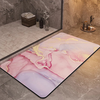 Marble Paint Splash Design Bathroom Mats