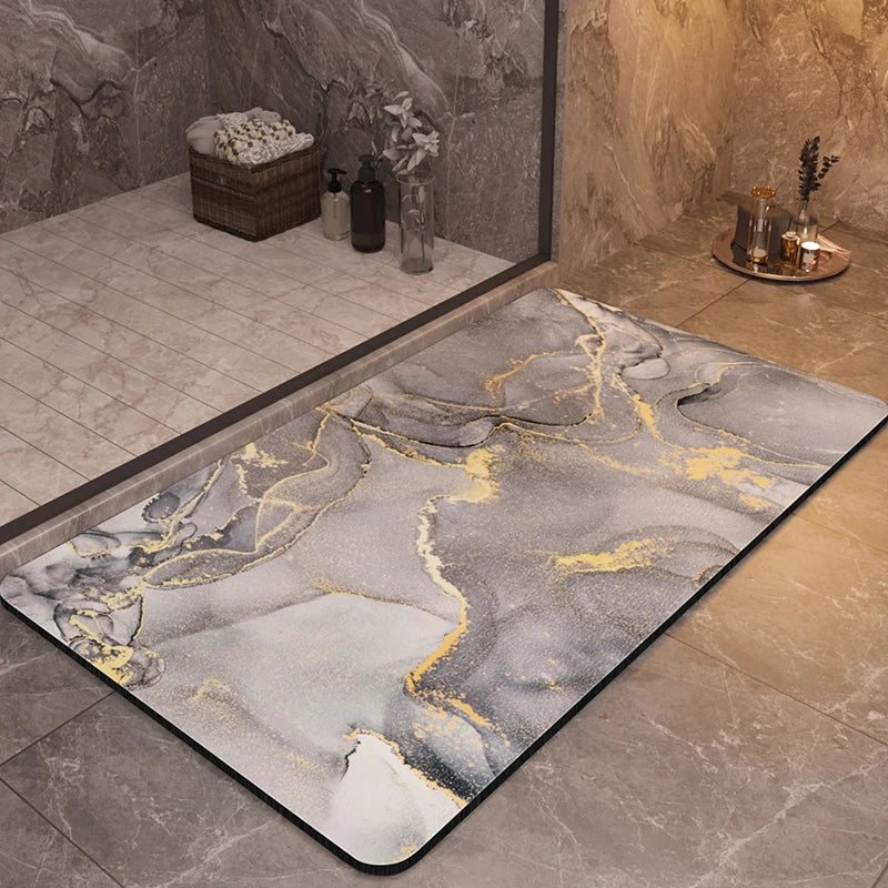 Marble Paint Splash Design Bathroom Mats