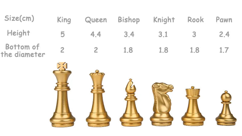 Medieval Gold Folding Chess Set