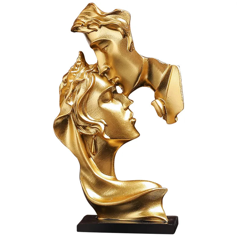 Small Gold Kissing Lovers Ornament