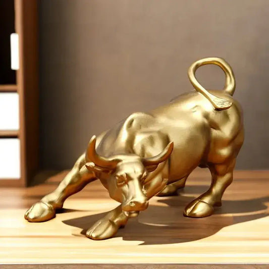Wall Street Gold Bull Wealth Figurine